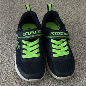 Skechers Kids' Black and Neon Green Sneakers